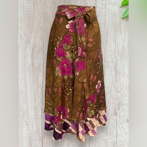 Darn Good Yarn Regular (2-12) Tea Length 2 layer, reversible Sari Wrap Skirt